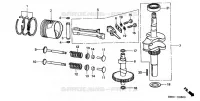 PISTON / VILEBREQUIN / ARBRE A CAMES  MOTEURS  honda-jardin GV GV100 E8